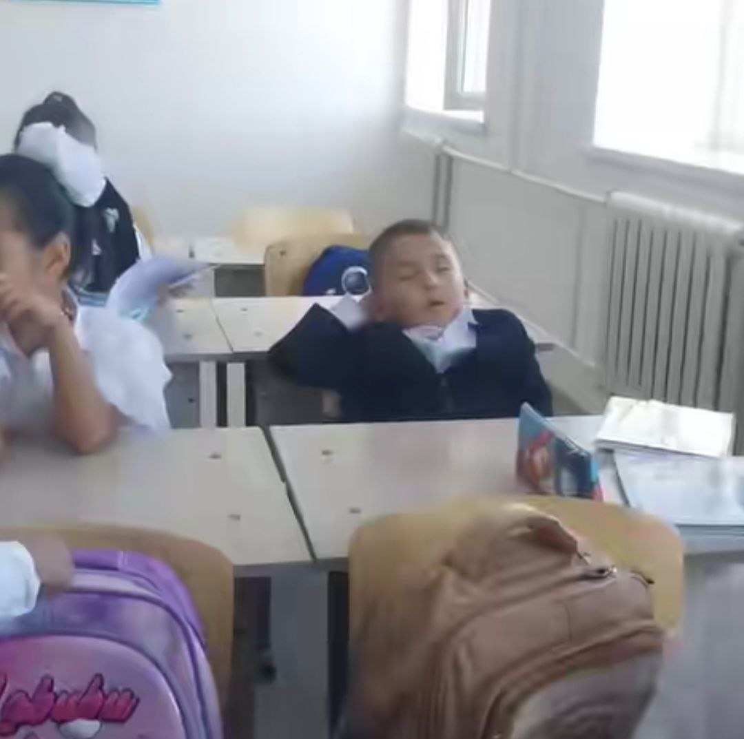 Бірі жылады, бірі ұйықтап қалды: 1-сынып оқушыларының әрекеті елді елжіретті